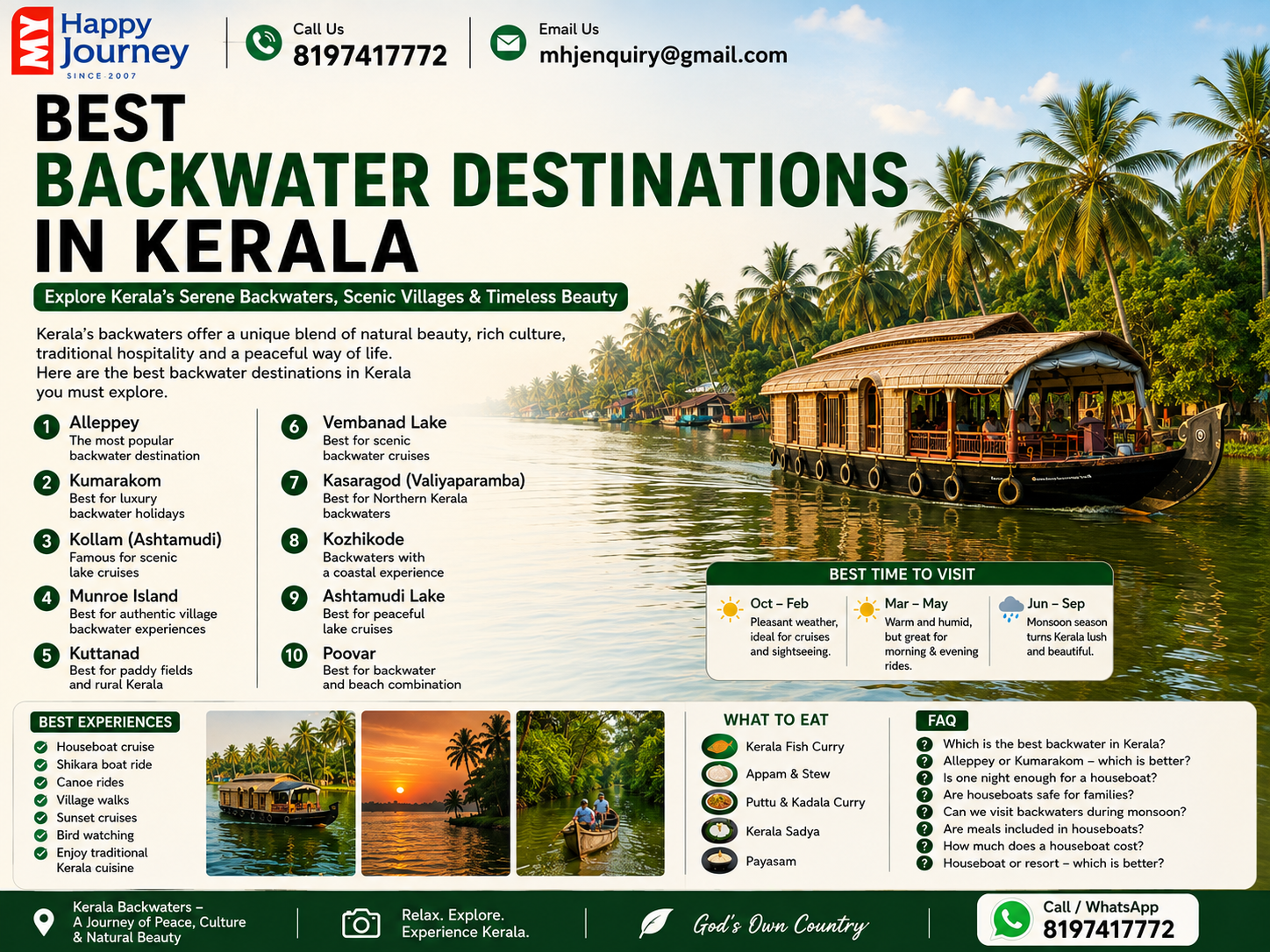 Best Backwater Destinations in Kerala