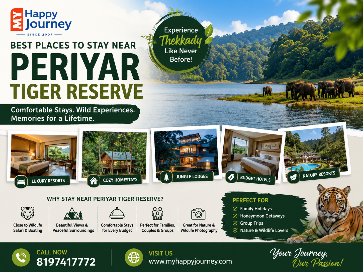 Best Places to Stay Near Periyar Tiger Reserve