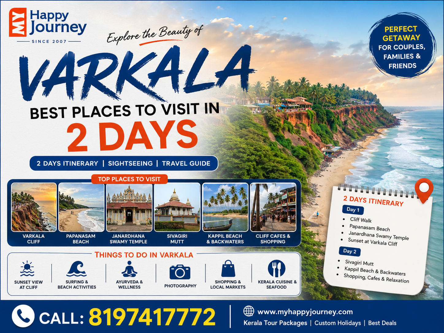 Best Places to Visit in Varkala in 2 Days