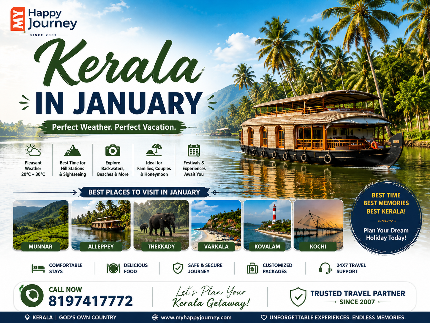 Kerala in January: Weather, Places to Visit & Travel Tips