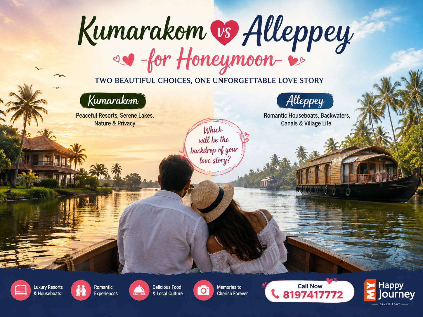 Kumarakom vs Alleppey for Honeymoon