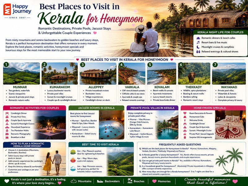 Best Places to Visit in Kerala for Honeymoon