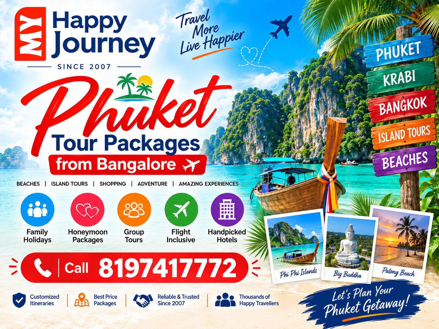 Phuket Tour Packages from Bangalore | MyHappyJourney