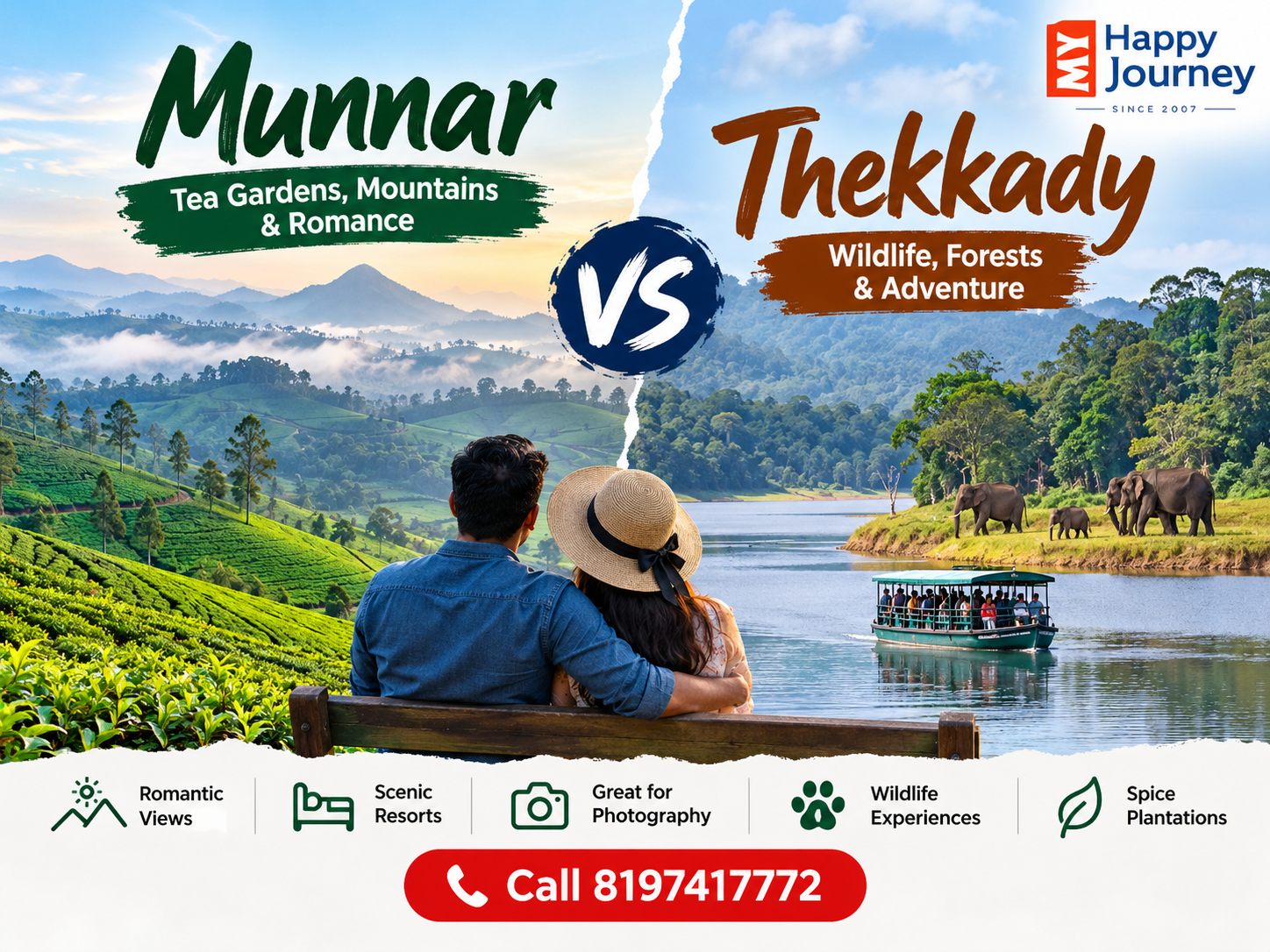 Munnar vs Thekkady